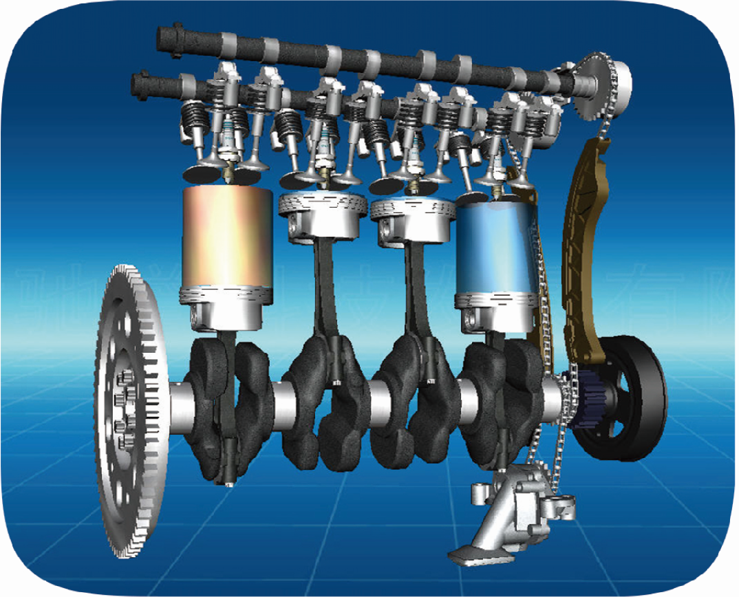 通过三维动画的形式,让那个学生们真实感受到电控发动机的工作原理