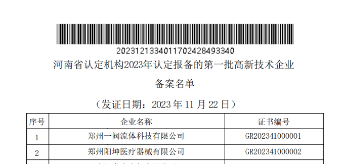 河南兰幻：被认定河南省2023年度第一批高新技术企业